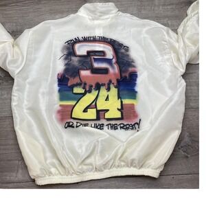 Vintage NASCAR Dale Earnhardt Jeff Gordon Run With The Best Satin Jacket Men's X